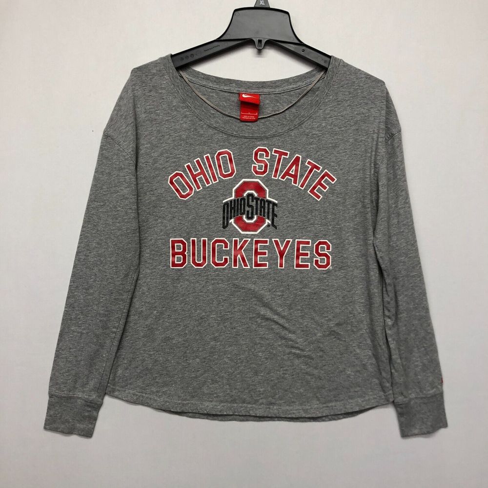 Nike Women Ohio State Buckeyes Pullover Sweatshirt Top Size Large B245 -17